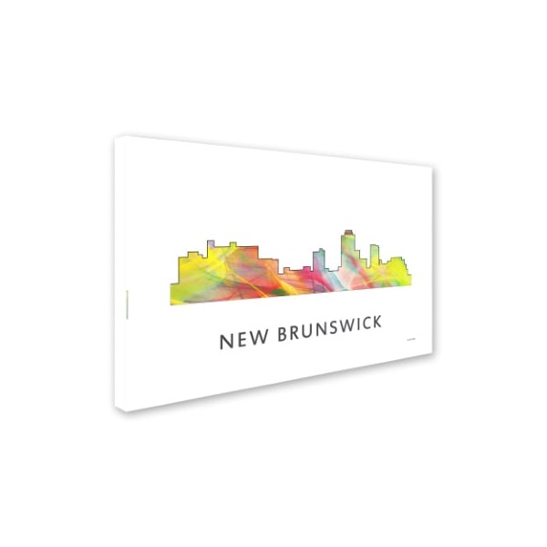 Marlene Watson 'New Brunswick New Jersey Skyline WB-1' Canvas Art,12x19